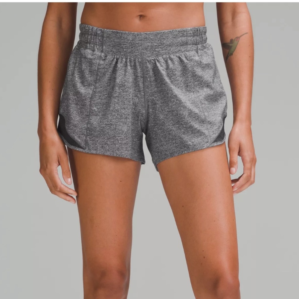 lululemon hotty hot short 4” size 8 long gray